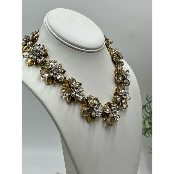 J. Crew Crystal Bloom Stacked
Rhinestone Floral Statement
Collar AB Necklace - Picture 4 of 16